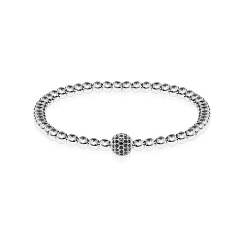 Charismatique | Argent | Cristaux de zircone cubique noire | Bracelet Expression